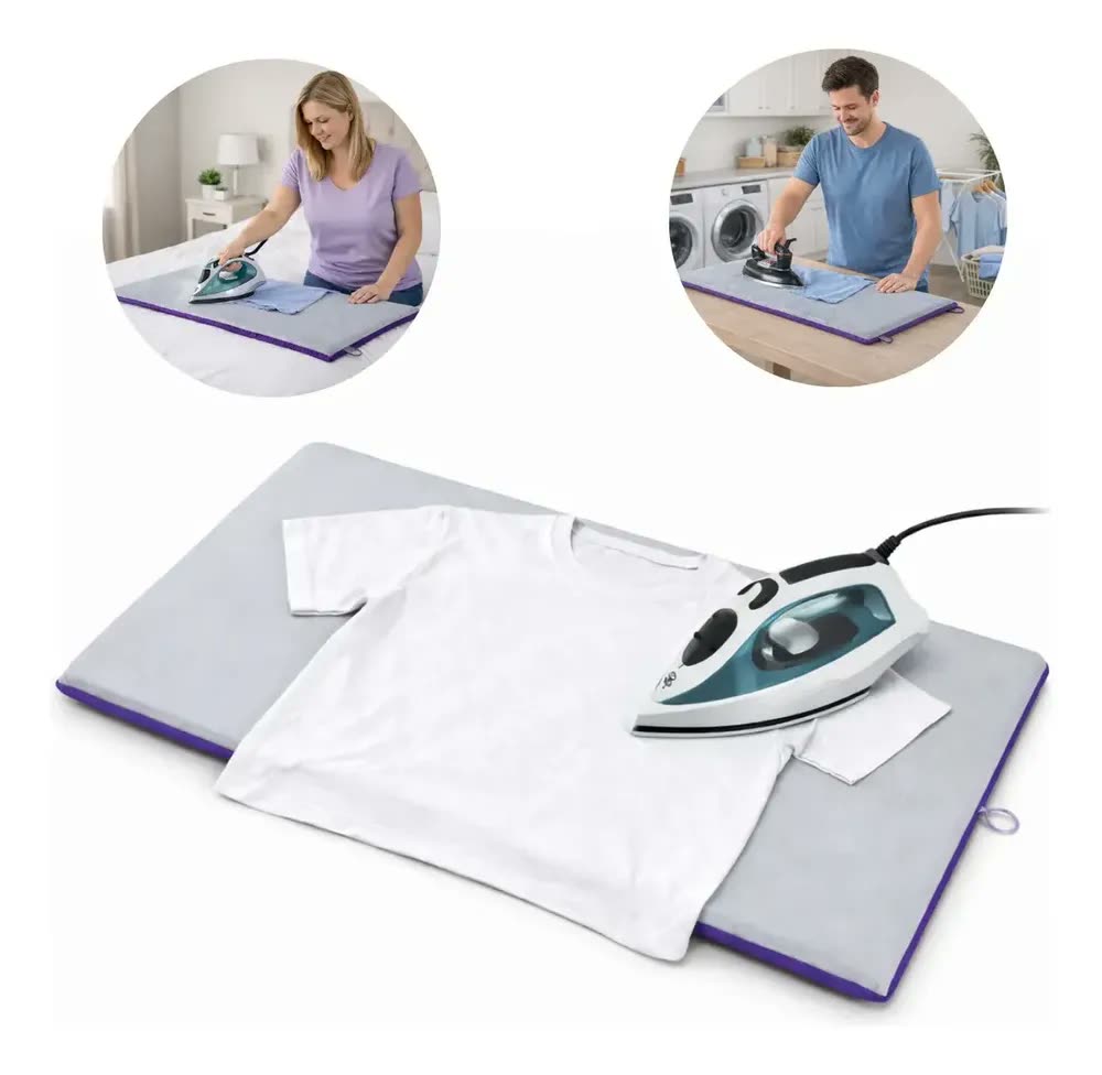 foto de Almofada Térmica Portátil Para Passar Roupas Tábua Compacta Cinza 90cmx46cm