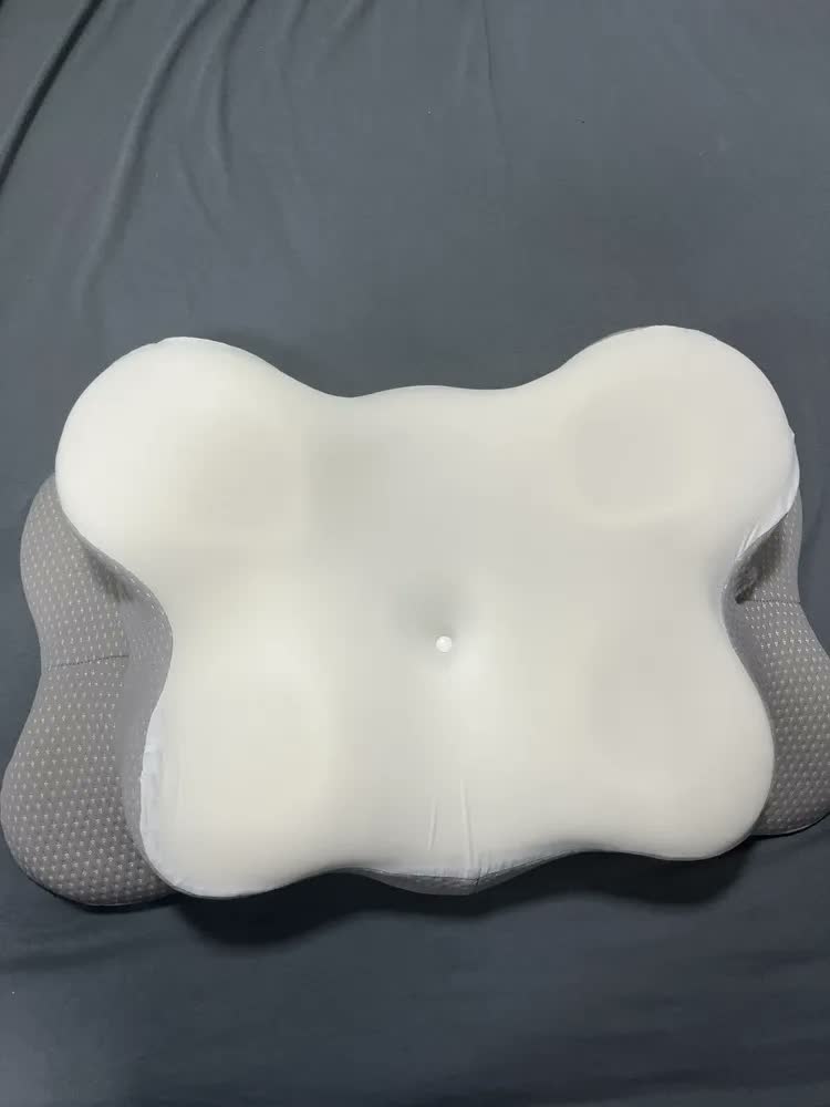 foto de Travesseiro Ergonômico Cervical Viscoelástico Memory Foam Borboleta Ortopédico Anti Ronco Para Coluna Pescoço Sono Confortável