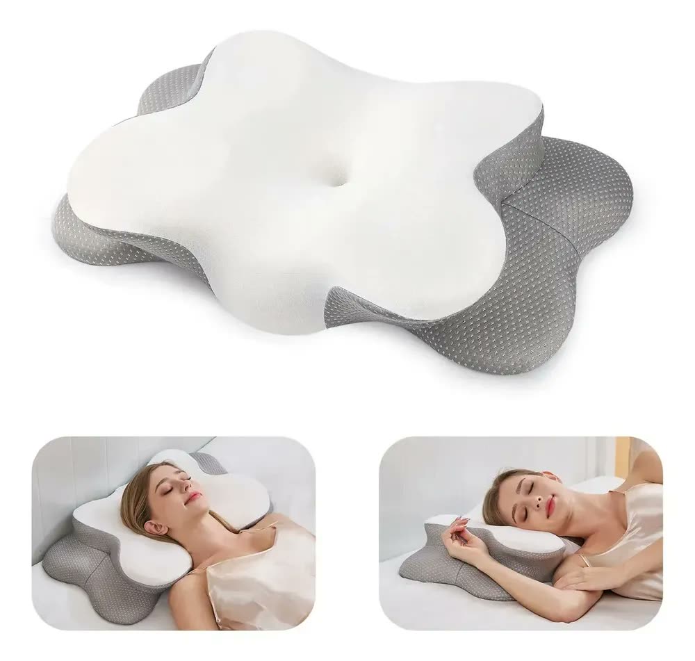 Travesseiro Ergonômico Cervical Viscoelástico Memory Foam Borboleta Ortopédico Anti Ronco Para Coluna Pescoço Sono Confortável