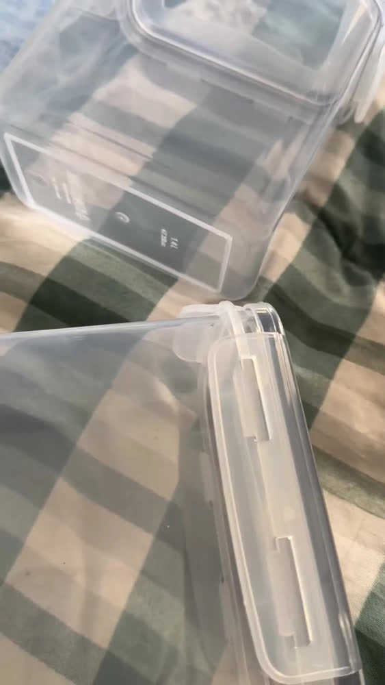 foto de Kit 8 Potes Hermético Starhouse Mantimentos Quadrado Cozinha Super Vedação Lavável Livre De Bpa Transparente