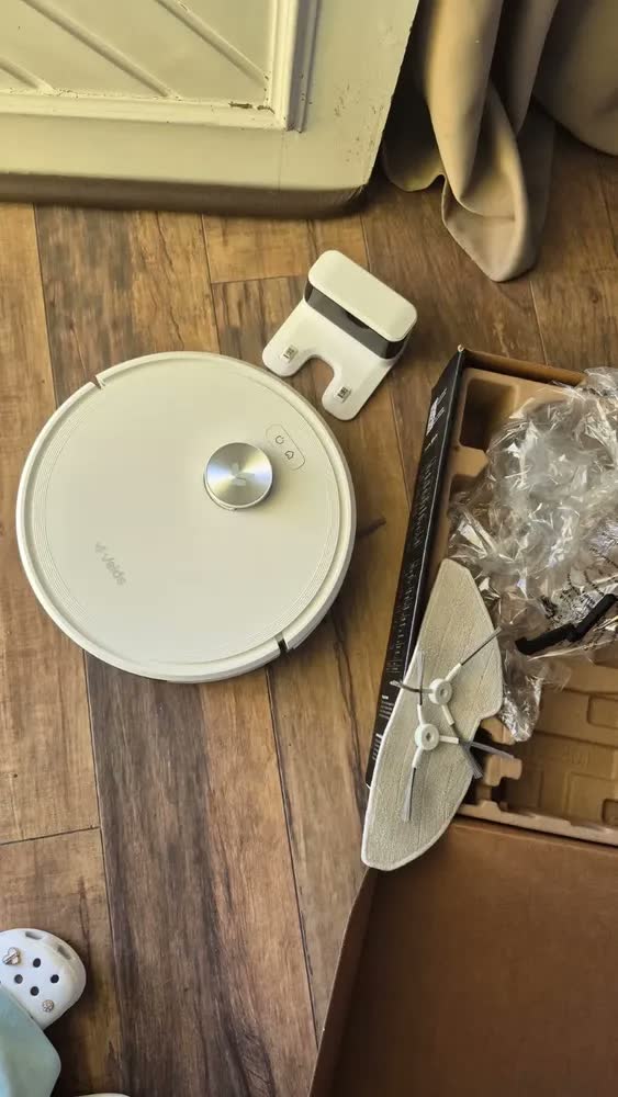 foto de Robô Aspirador de Pó V50 10000Pa, Varre Aspira e Passa Pano Mapeamento Avançado, Velds