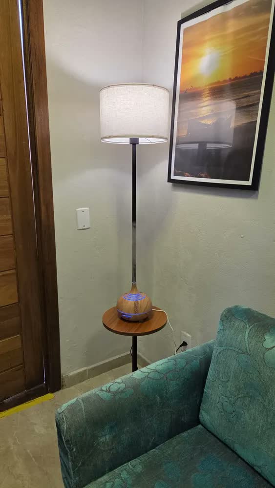 foto de Luminaria de Chao Com Cupula Abajour de Boho Pretaled Led Moderna Com Mesa Madeira Abajur para Sala Quarto
