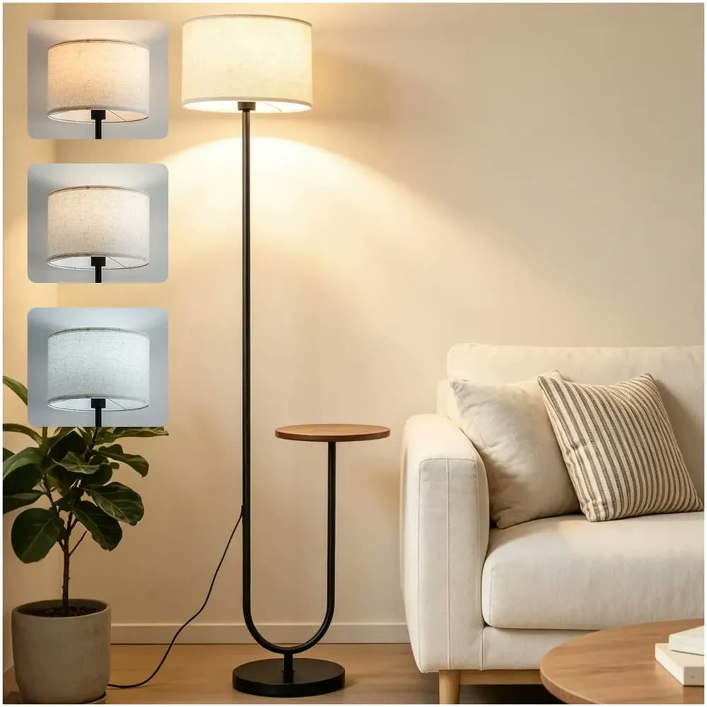Luminaria de Chao Com Cupula Abajour de Boho Pretaled Led Moderna Com Mesa Madeira Abajur para Sala Quarto