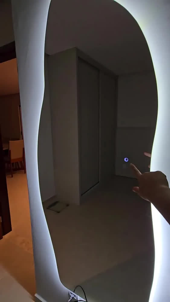 foto de Espelho Orgânico Led Grande Corpo Inteiro 170x70 Quarto Sala