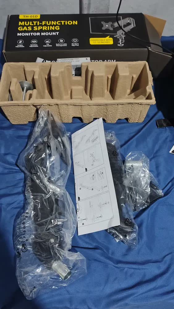 foto de Suporte RIOVA Para Monitores Articulado De Mesa Pistão A Gás 10-32