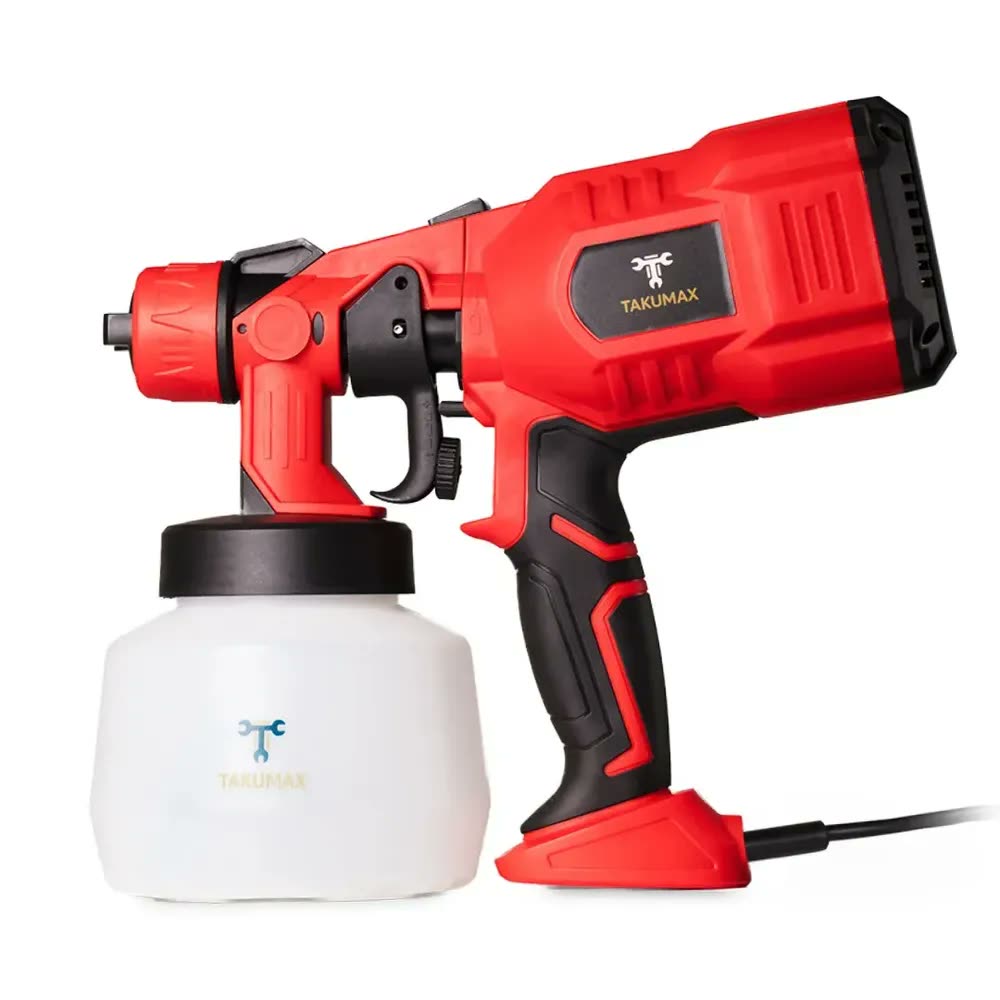 Pistola Elétrica De Pintura Pulverizadora Spray 1200ml 550w Takumax Ajuste De Fluxo 3 Modos Spray Vertical Horizontal Circular