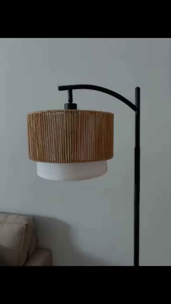 foto de Luminaria de Chao Led Preta Abajur Com Cupula Moderna Minimalista Retro Para Dala Sala Leitura Quarto