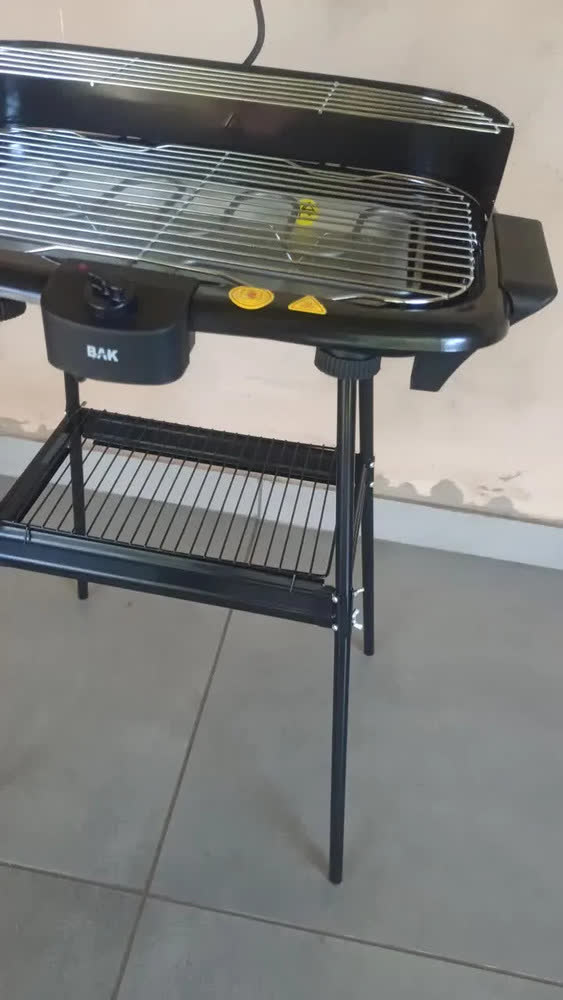 foto de Churrasqueira Elétrica 2000w Pedestal 2 Em 1 Anti Fumaça Bak