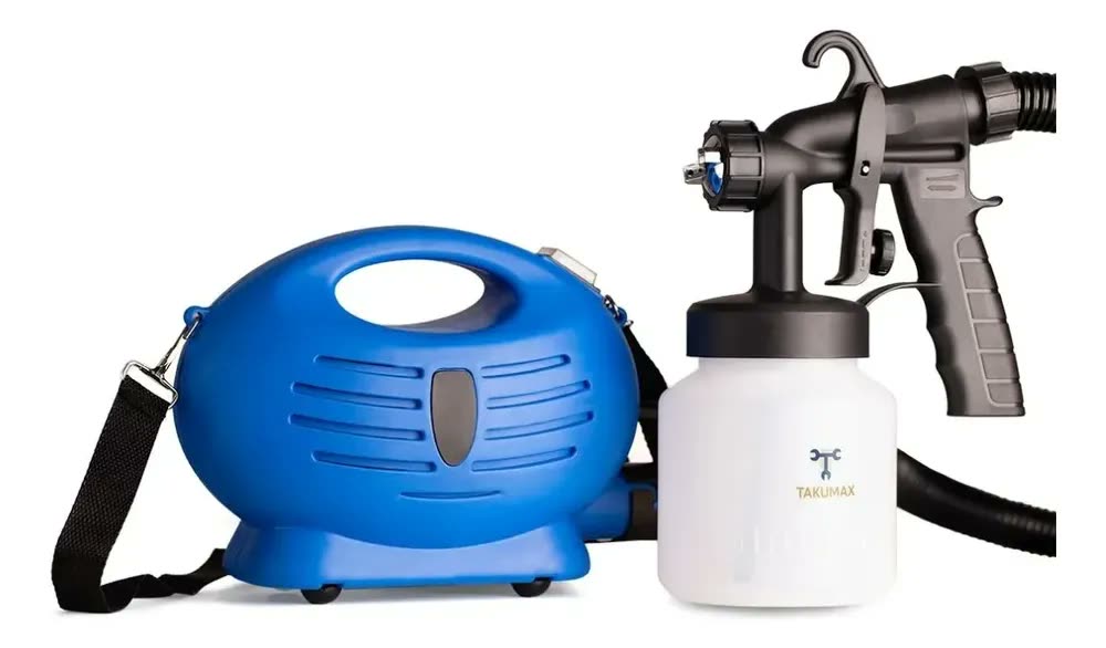 Pistola pintura pulverizadora elétrica 650w 800ml azul