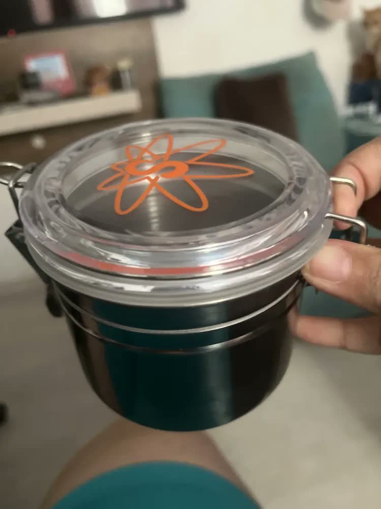 foto de Pote Hermético Aço Inox Sadhu 513ml Porta Erva Matéria Prima Inox