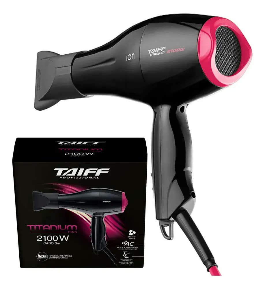 foto de Secador De Cabelo Profissional 2100w Taiff Titanium Preto