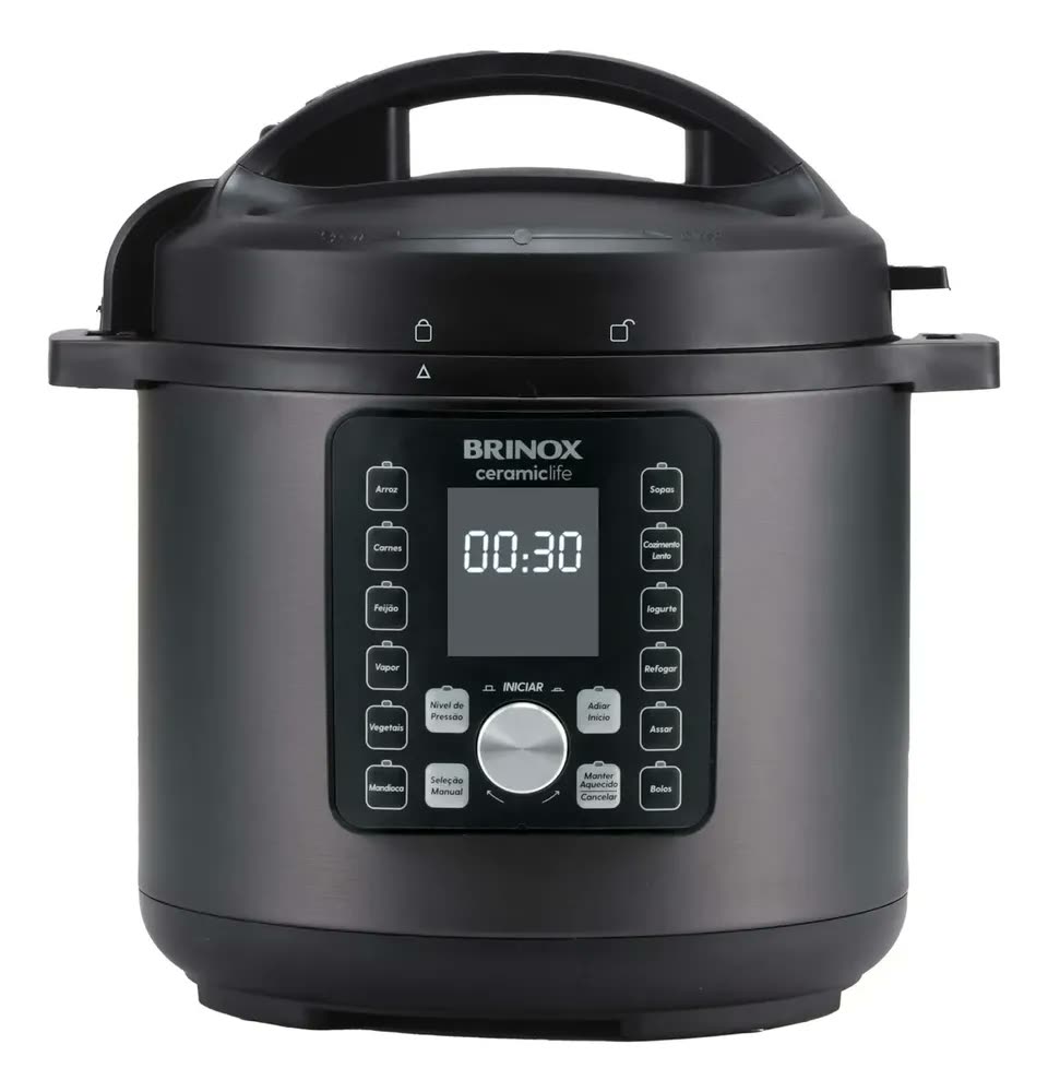 Panela De Pressão Elétrica Brinox Ceramic Life 6 Litros 127v