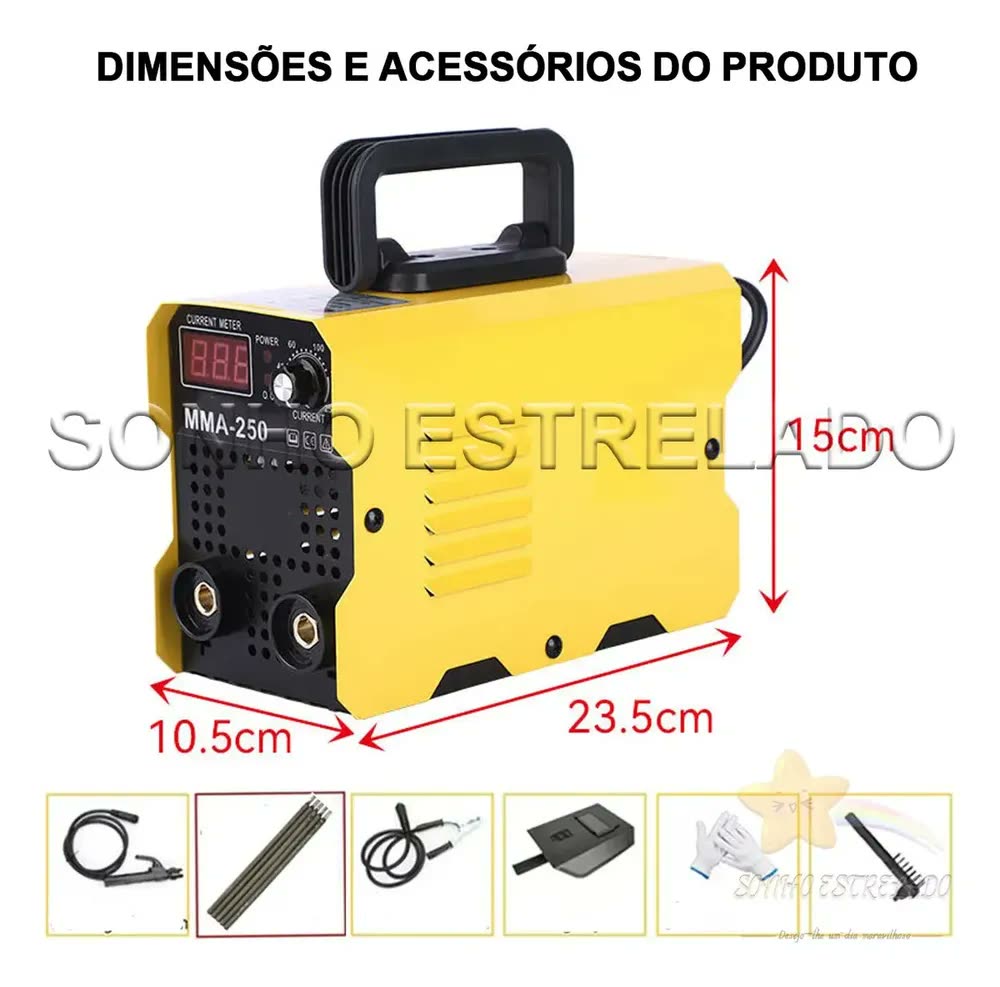 Máquina Solda Inversora 250a Mma Máquina Solda Cc Portátil