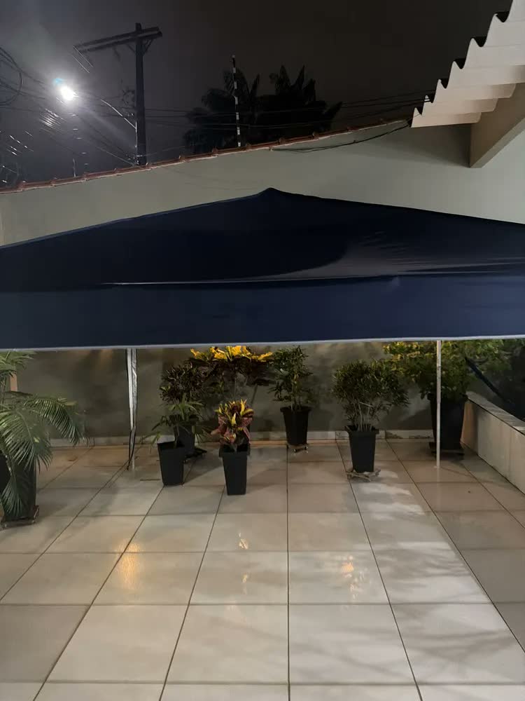 foto de Tenda Gazebo Dobrável 3x3m Sanfonada Articulada com Proteção UV Estrutura em Aço Galvanizado para Praia Camping Pisicina Area Externa