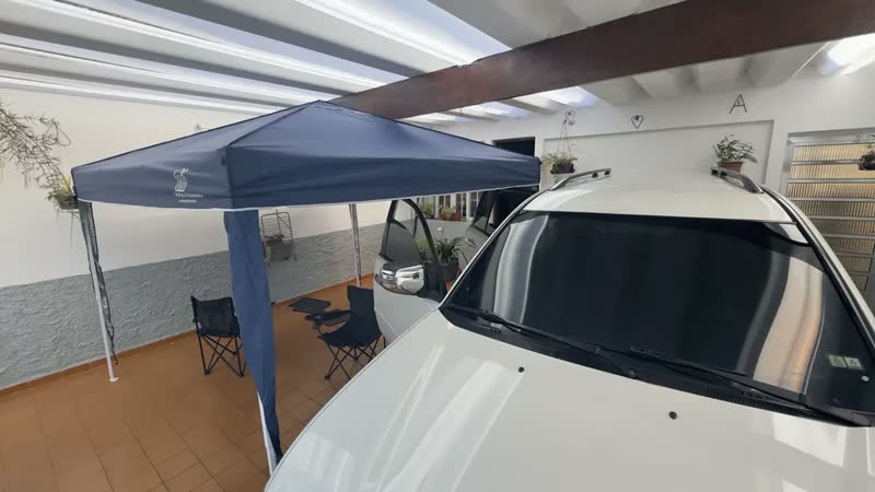 foto de Tenda Gazebo Dobrável 3x3m Sanfonada Articulada com Proteção UV Estrutura em Aço Galvanizado para Praia Camping Pisicina Area Externa
