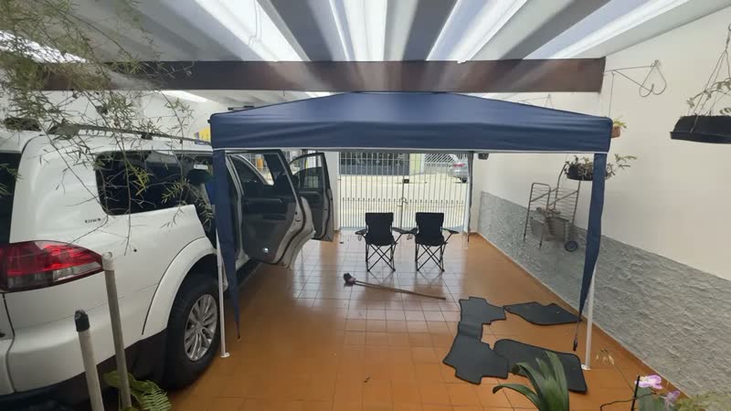 foto de Tenda Gazebo Dobrável 3x3m Sanfonada Articulada com Proteção UV Estrutura em Aço Galvanizado para Praia Camping Pisicina Area Externa