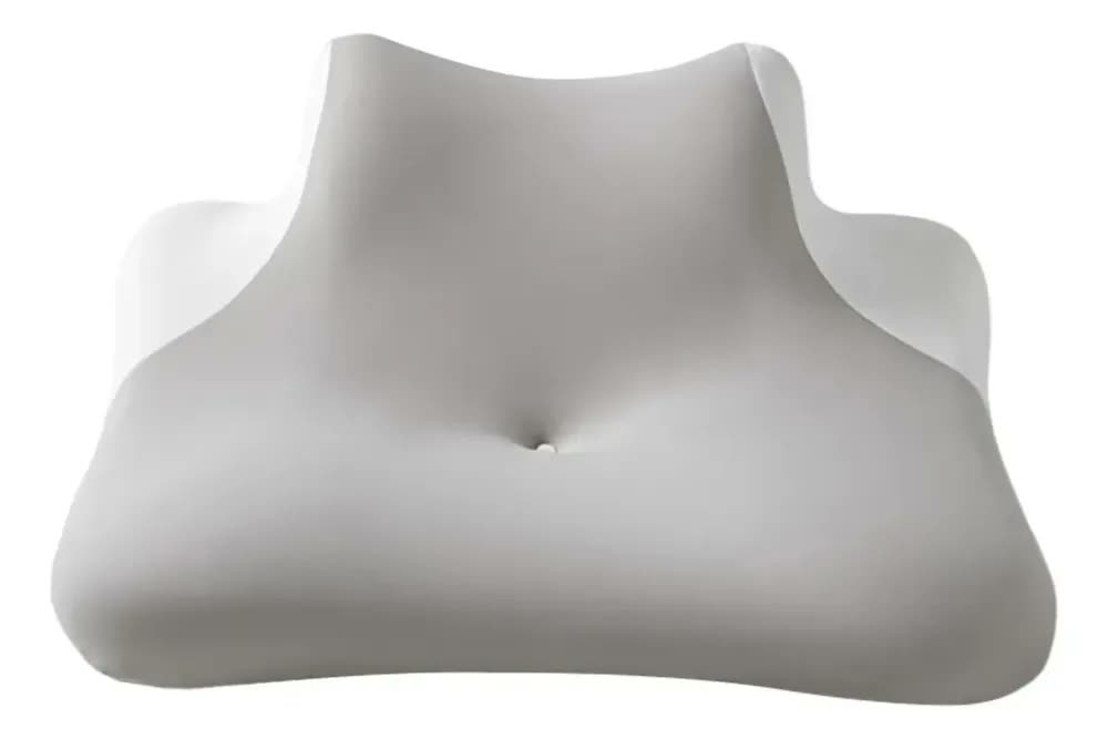 Travesseiro Cervical Ortopédico Ergonômico Viscoelástico Cinza