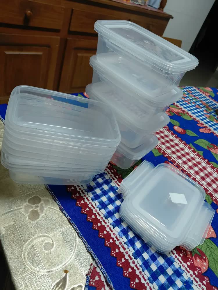 foto de Kit 10 Potes 750ml com Tampa Trava Plástico Transparente para Mantimentos e Alimentos Marmita Organizador de Cozinha Geladeira e Freezer Jogo de Potes para Organização Ponte Lar Utilidades