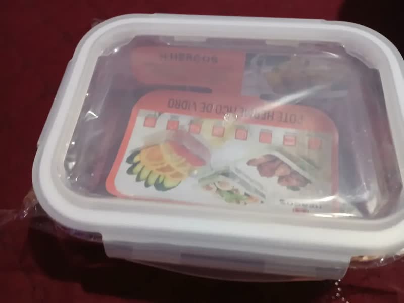 foto de Pote Hermético De Vidro 640ml Marmita Forno Micro-ondas Airfryer Com 4 Travas De Super Vedação S Siqueira
