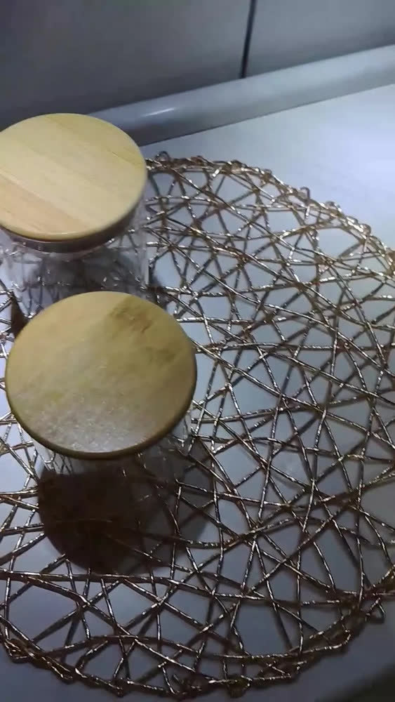 foto de Kit 5 Potes de Vidro Herméticos Tampa Bambu Bacana Decor Porta Alimentos Mantimentos Temperos Redondo Para Cozinha
