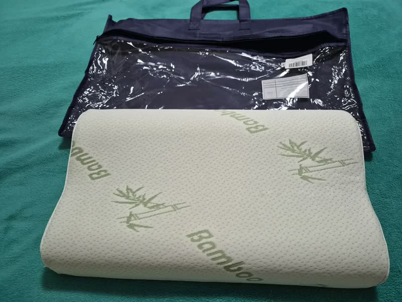 foto de Travesseiro Cervical Ortopédico Espuma Viscoelástica Memória Fibra Bambu Alívio Dor Pescoço Alinha Coluna Dupla Altura Ergonômica Capa Removível Lavável Hipoalergênico Firmeza Média Respirável