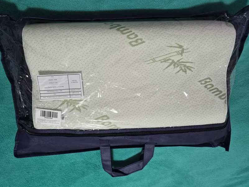 foto de Travesseiro Cervical Ortopédico Espuma Viscoelástica Memória Fibra Bambu Alívio Dor Pescoço Alinha Coluna Dupla Altura Ergonômica Capa Removível Lavável Hipoalergênico Firmeza Média Respirável