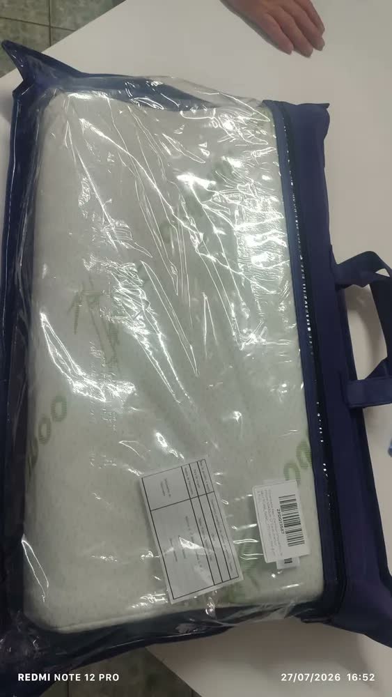 foto de Travesseiro Cervical Ortopédico Espuma Viscoelástica Memória Fibra Bambu Alívio Dor Pescoço Alinha Coluna Dupla Altura Ergonômica Capa Removível Lavável Hipoalergênico Firmeza Média Respirável