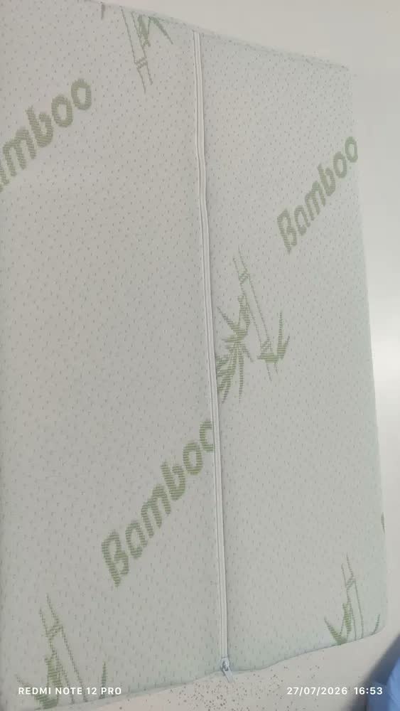 foto de Travesseiro Cervical Ortopédico Espuma Viscoelástica Memória Fibra Bambu Alívio Dor Pescoço Alinha Coluna Dupla Altura Ergonômica Capa Removível Lavável Hipoalergênico Firmeza Média Respirável