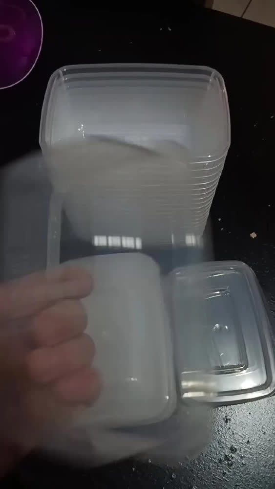 foto de Kit com 20 Potes Plástico Hermético de 500 mL para Marmita Fitness