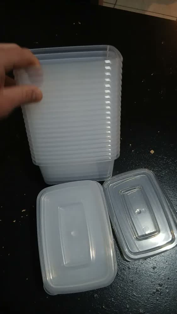foto de Kit com 20 Potes Plástico Hermético de 500 mL para Marmita Fitness