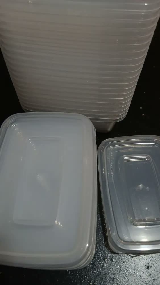 foto de Kit com 20 Potes Plástico Hermético de 500 mL para Marmita Fitness