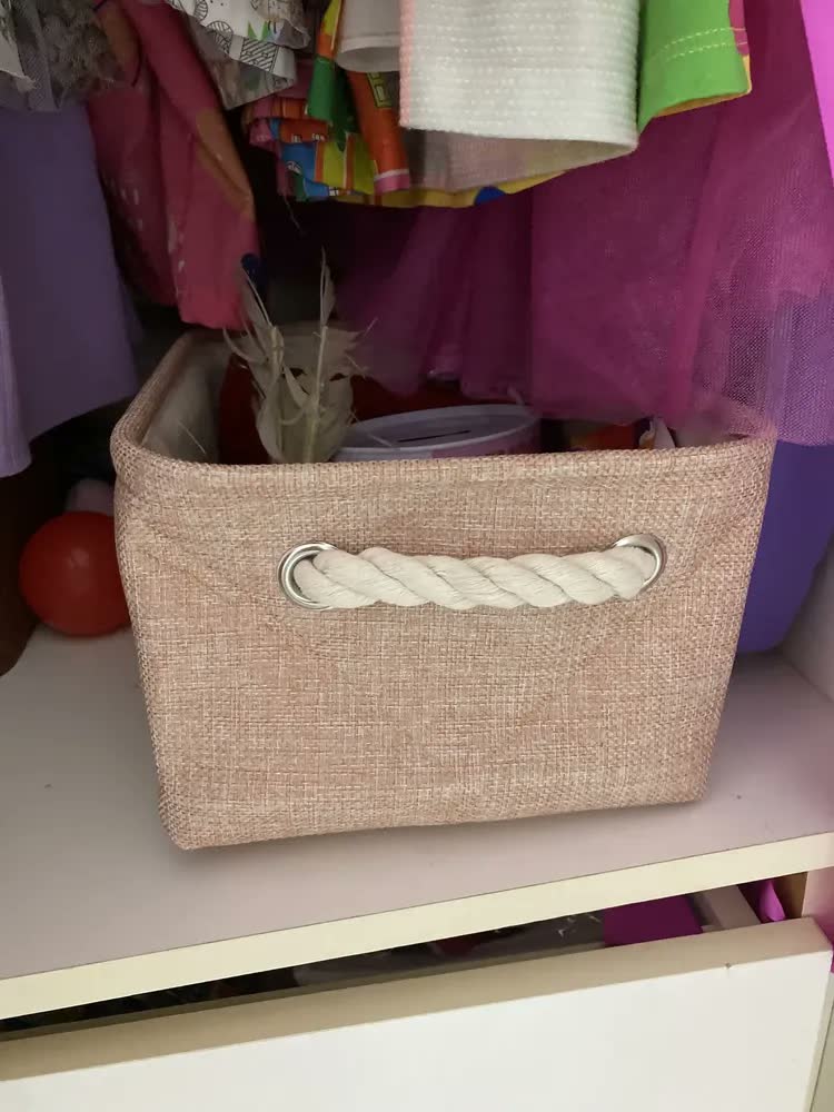 foto de Cesto Organiz. Dobrável Easy Decor Linho 10x30x20 Cm Cor Azul