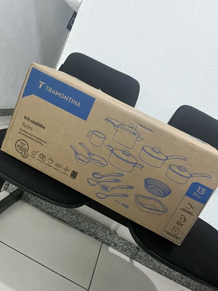 foto de Tramontina 13 Peças Turim Preto Cozinha Conjunto Panelas Preto