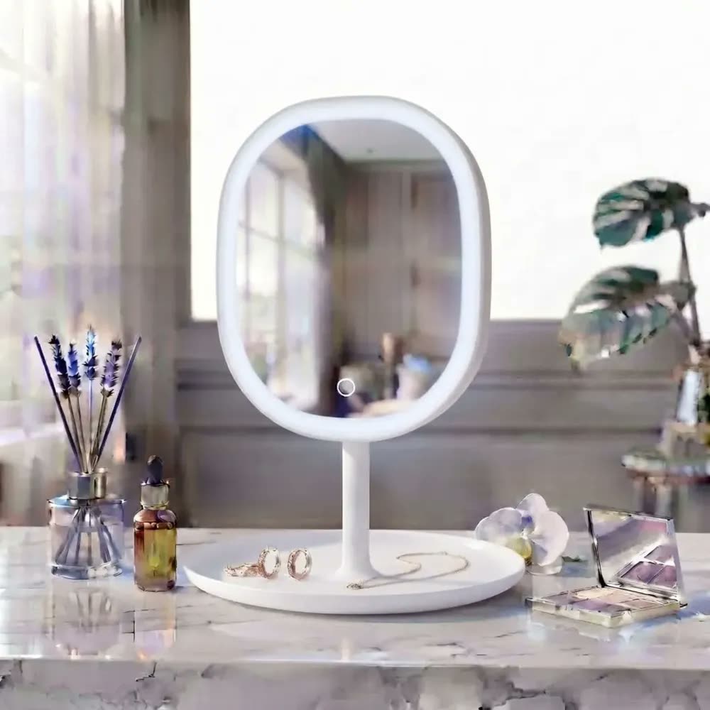 foto de Espelho de Mesa SK Smart Retangular Com LED Touch Para Maquiagem