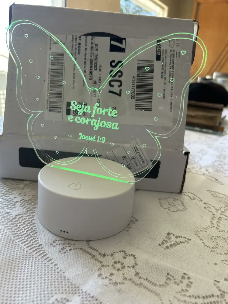 foto de Abajur Seja Forte E Corajosa Presente Para Menina Evangelica