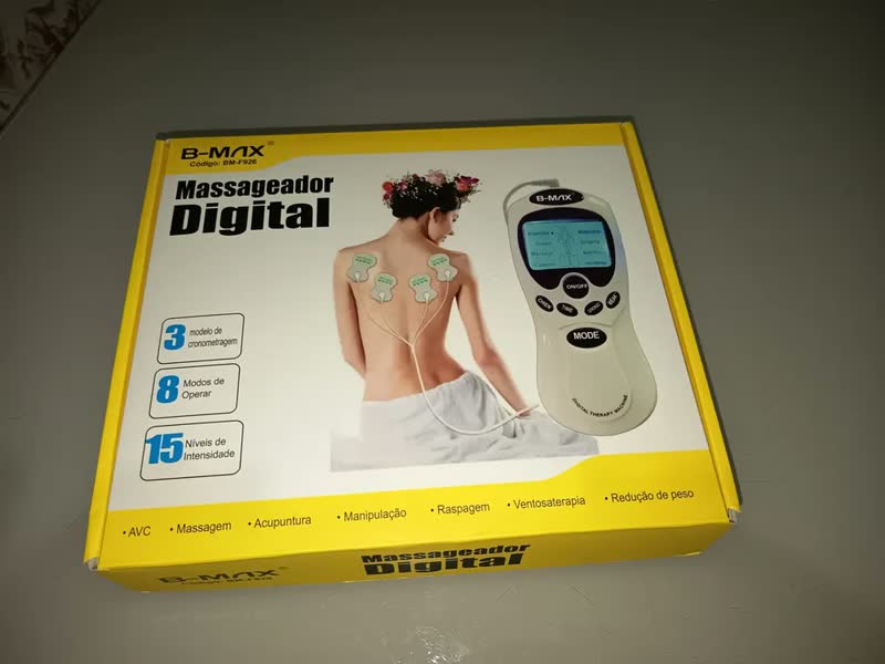 foto de Aparelho Fisioterapia Massageador Elétrico Digital Therapy Machine Acupuntura Portátil Tens Fes Eletroestimulador Alívio 127 220v
