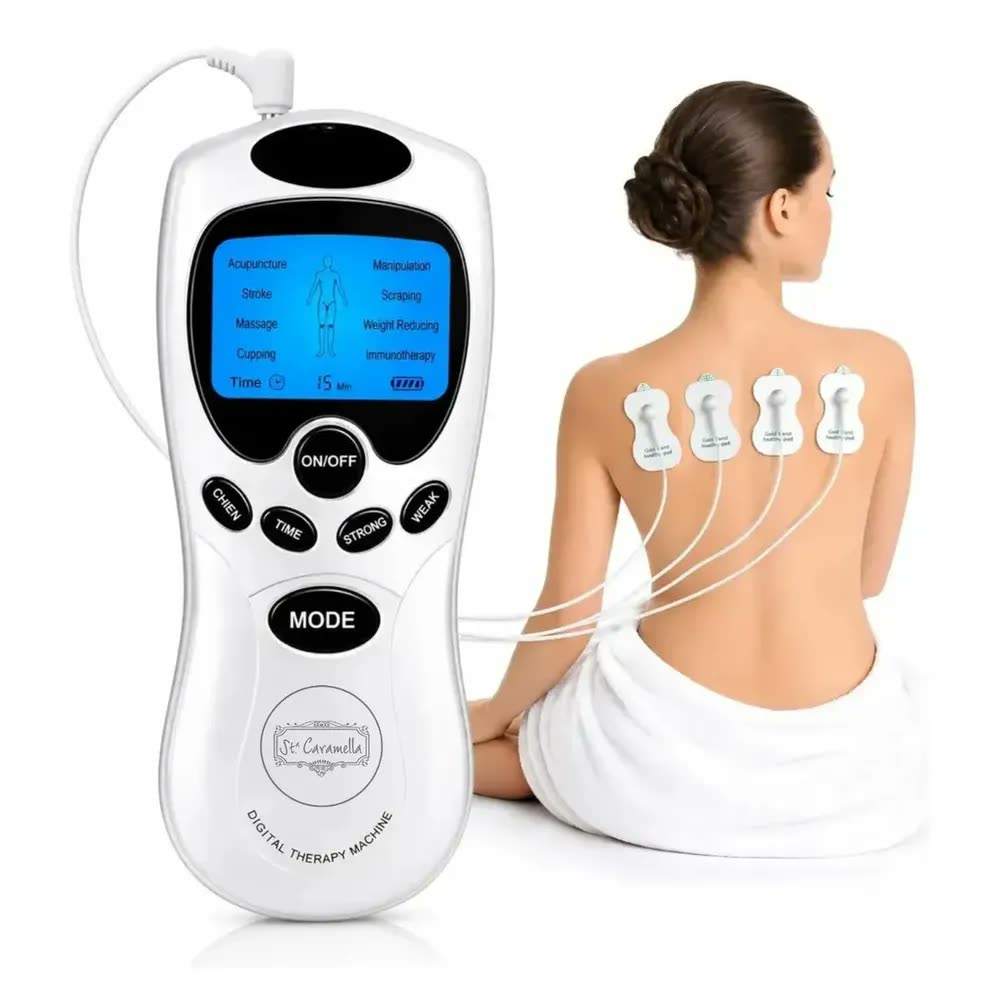 foto de Aparelho Fisioterapia Massageador Elétrico Digital Therapy Machine Acupuntura Portátil Tens Fes Eletroestimulador Alívio 127 220v