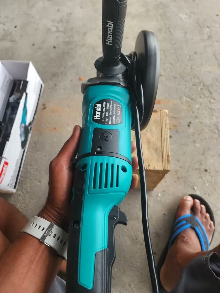 foto de Esmerilhadeira Lixadeira Angular 2000w 180mm Profissional Azul-petróleo
