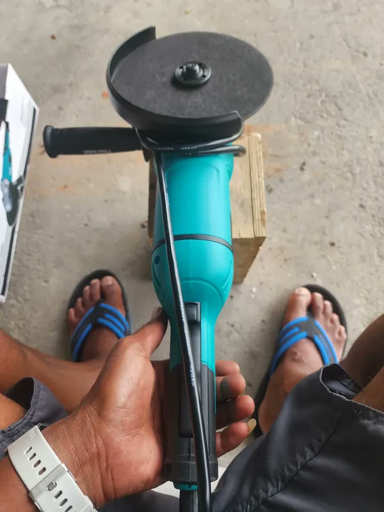 foto de Esmerilhadeira Lixadeira Angular 2000w 180mm Profissional Azul-petróleo