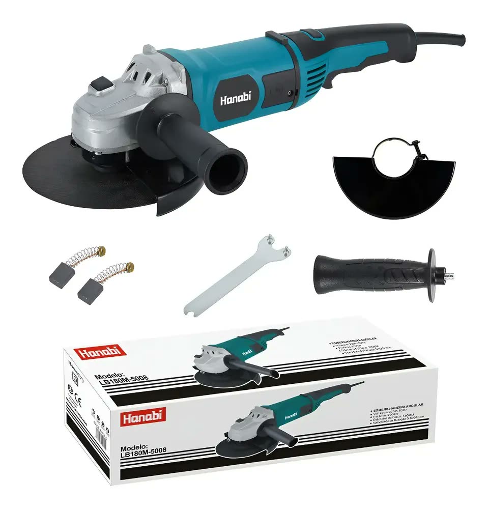 foto de Esmerilhadeira Lixadeira Angular 2000w 180mm Profissional Azul-petróleo