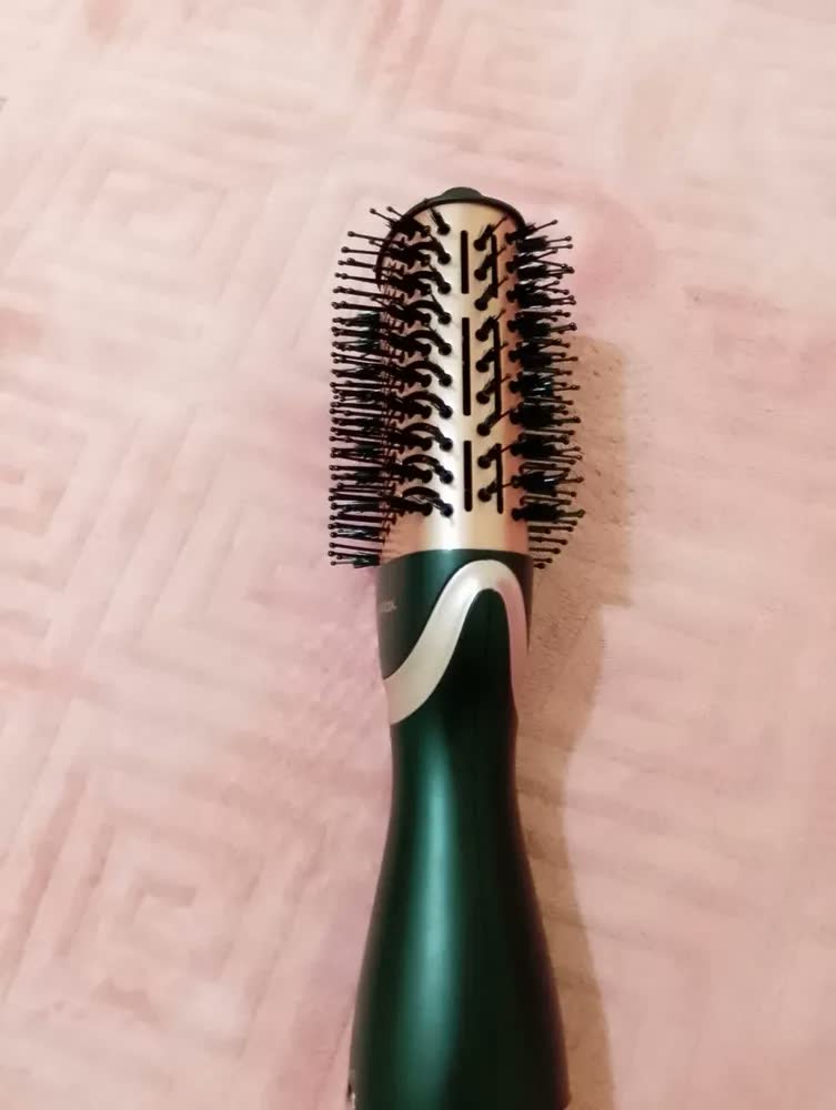 foto de Escova Secadora Elétrica Profissional Que Alisa Modela E Seca Cabelos Com Cerdas Mistas E Ions Negativos Anti Frizz Quente Com Fio 360 Cabo Rotativo Calor Infravermelho Secador Alisadora Modeladora