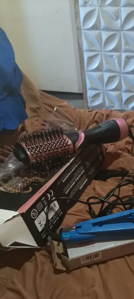 foto de Escova Secadora Elétrica Profissional Que Alisa Modela E Seca Cabelos Com Cerdas Mistas E Ions Negativos Anti Frizz Quente Com Fio 360 Cabo Rotativo Calor Infravermelho Secador Alisadora Modeladora