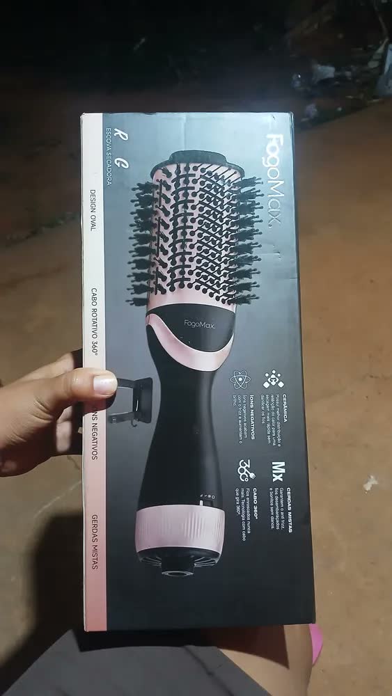 foto de Escova Secadora Elétrica Profissional Que Alisa Modela E Seca Cabelos Com Cerdas Mistas E Ions Negativos Anti Frizz Quente Com Fio 360 Cabo Rotativo Calor Infravermelho Secador Alisadora Modeladora