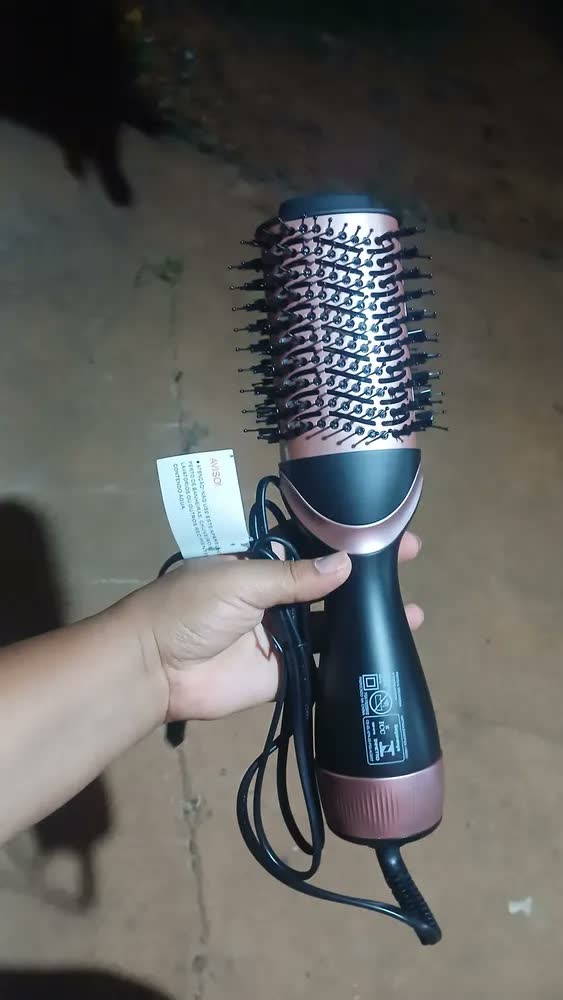 foto de Escova Secadora Elétrica Profissional Que Alisa Modela E Seca Cabelos Com Cerdas Mistas E Ions Negativos Anti Frizz Quente Com Fio 360 Cabo Rotativo Calor Infravermelho Secador Alisadora Modeladora