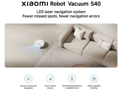 foto de Robô Aspirador Xiaomi S40 EU com Sucção 10.000Pa, Mapeamento LDS e Bateria de 5200mAh