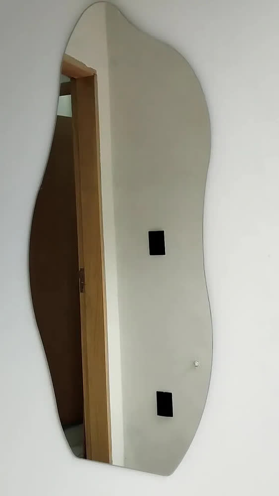 foto de Espelho 90x40 Orgânico Grande Corpo Inteiro Quarto - Suporte