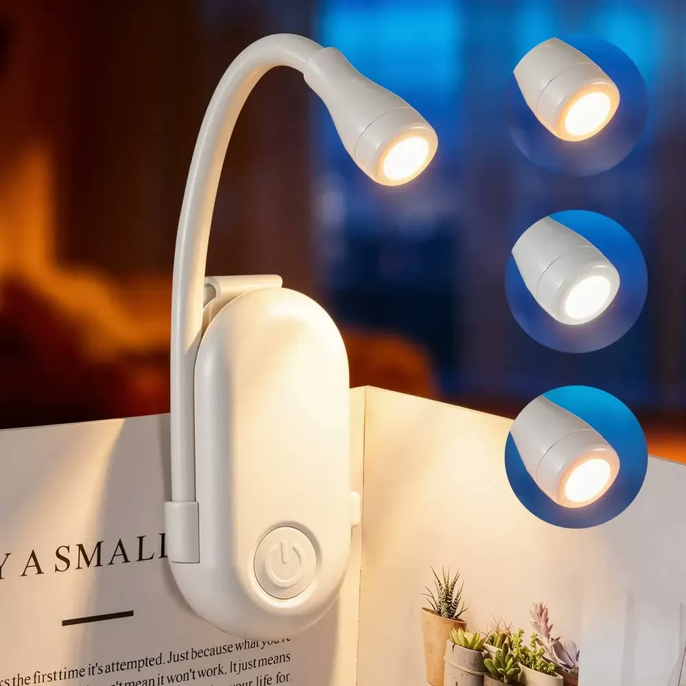 Luminaria LED Para Leitura Recarregavel USB Clip Sem Fio Lampada LED Luz De LED Recarregavel Bateria Duravel Branco Frio Luminarias De Mesa