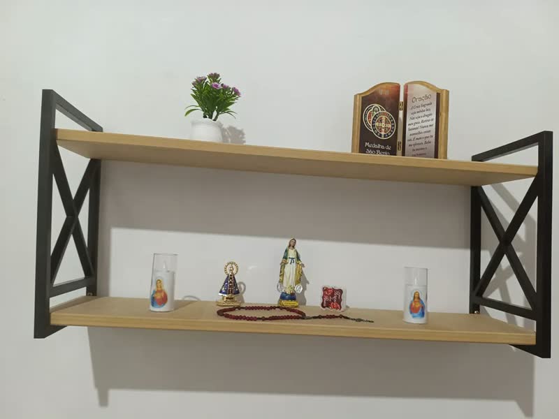 foto de Prateleira De Parede Estilo Industrial Moderna Rústica 80cm