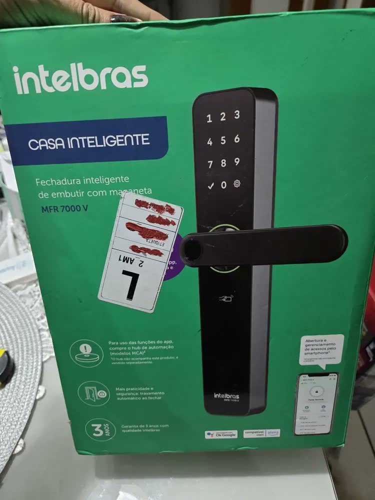 foto de Fechadura Inteligente de Embutir com Maçaneta MFR 7000 V Intelbras