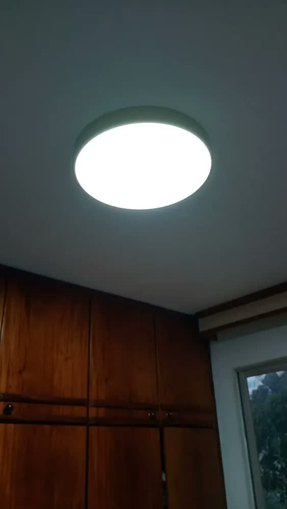 foto de Luminaria Teto Lampada Plafon Dourada de Moderna Led Redonda Sobrepor para Quarto Casal Sala Estar Cozinha